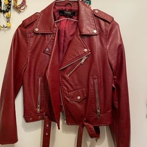 Zara jacket perfecto style M Burgundy